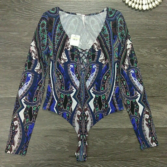 Free People Pick a Place Lace-Up Bodysuit - Picture 5 of 6